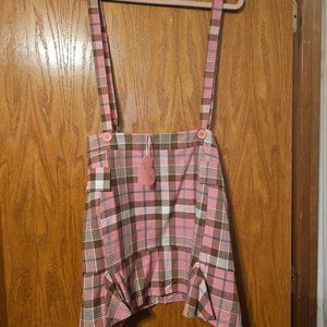 PINK PLAID SKIRT JUMPER